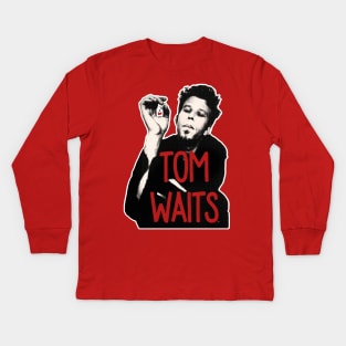 Tom Waits / Retro Styled Fanart Design Kids Long Sleeve T-Shirt